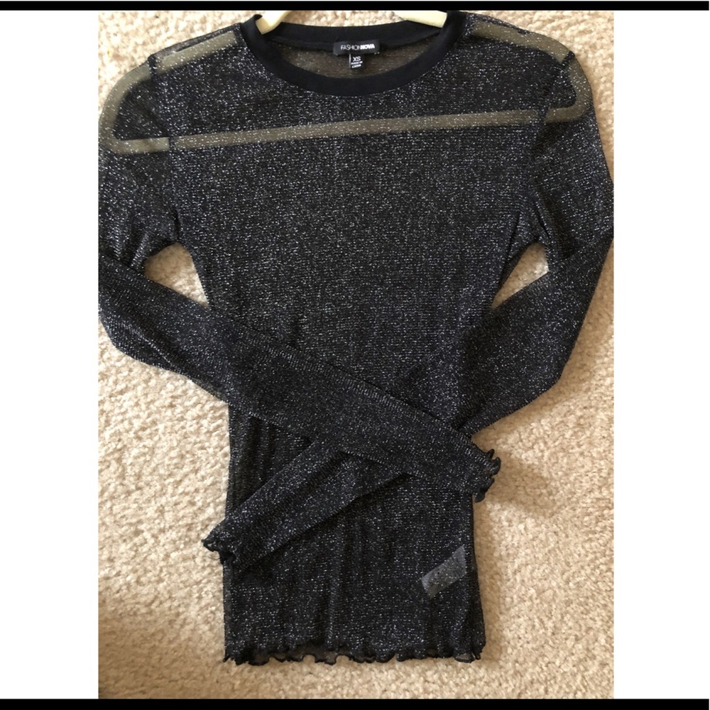 Sheer glitter top